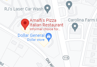 A map of amalfi 's pizza italian restaurant